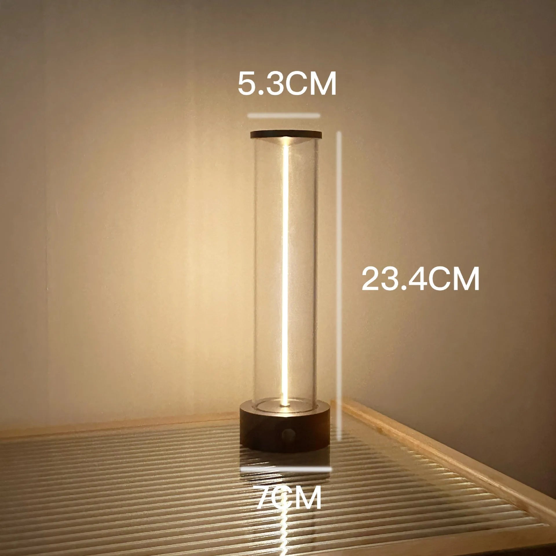 USB rechargeable magnetic LED night light strip measuring 53mm by 234mm