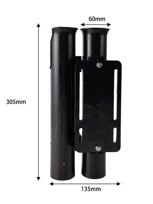 Carbon plastic double-layer fishing rod rack for motorcycle and electric bicycle mounting