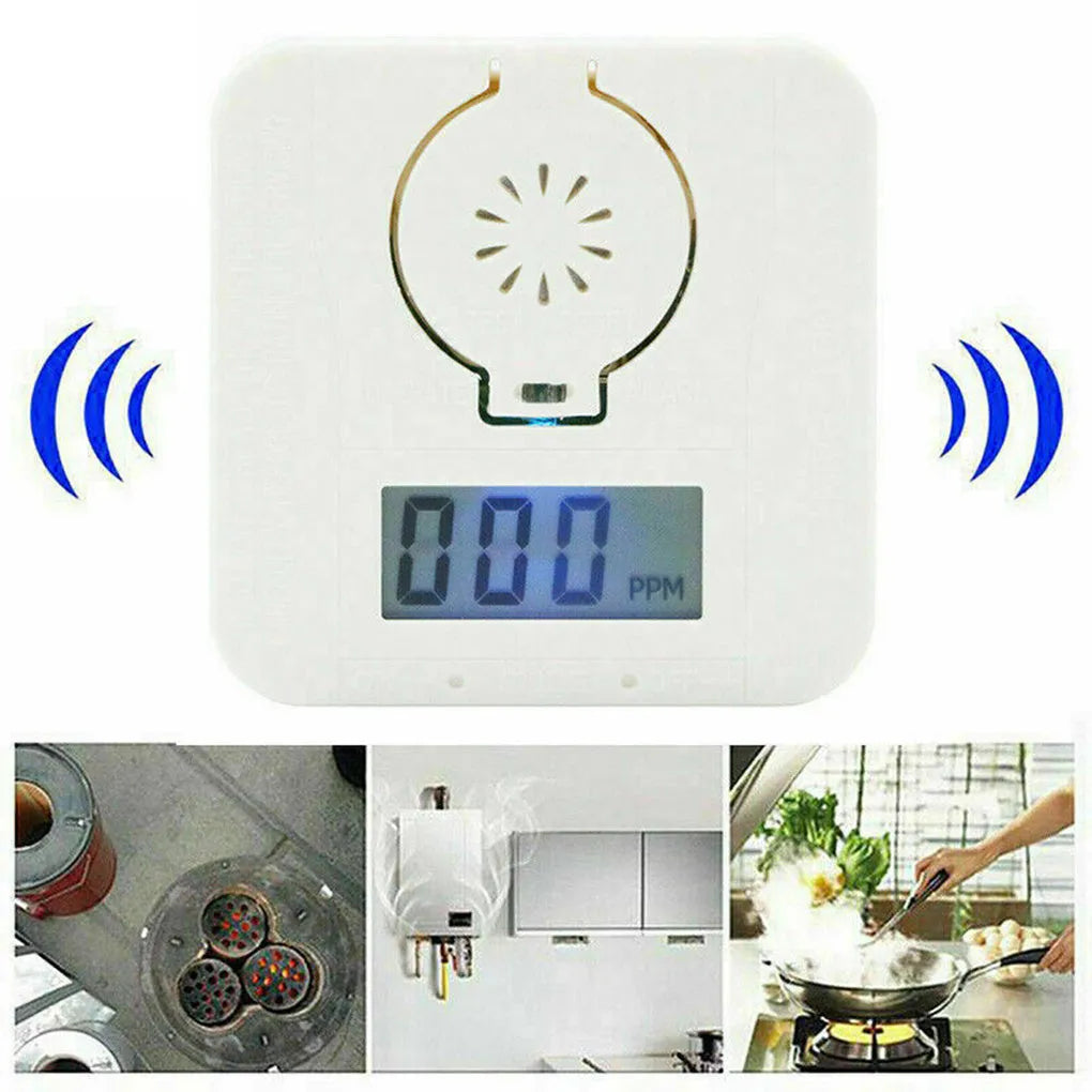 White wireless carbon monoxide alarm for wall mounting with 1.5 metre detection range