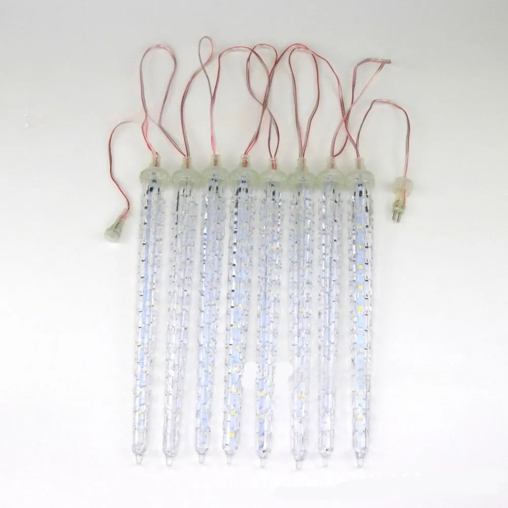 Solar LED ice cone shaped meteor shower Christmas lights with remote control