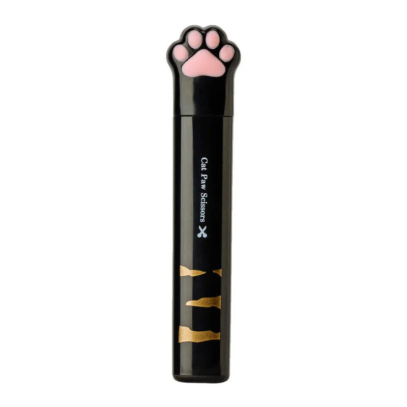 Cat paw mini folding scissors in pink, white, black, and blue colour options