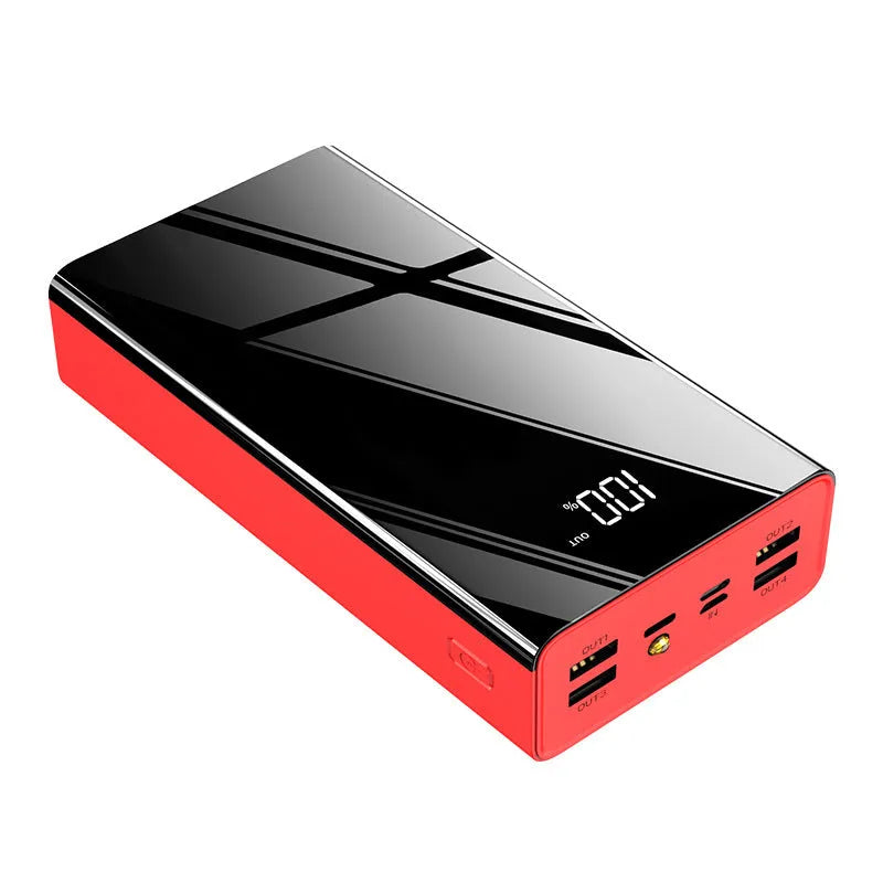 Large 40000mAh power bank with LCD display in black or Chinese red colour