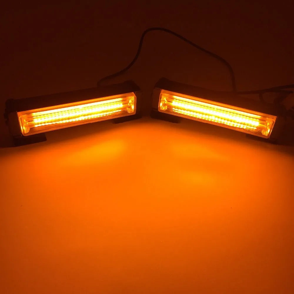 Yellow vehicle strobe warning light with COB LED and aluminium alloy housing