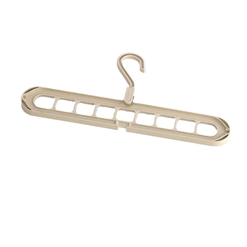 Plastic nine-hole folding pant hanger in multiple colours for dormitory wardrobe organisation