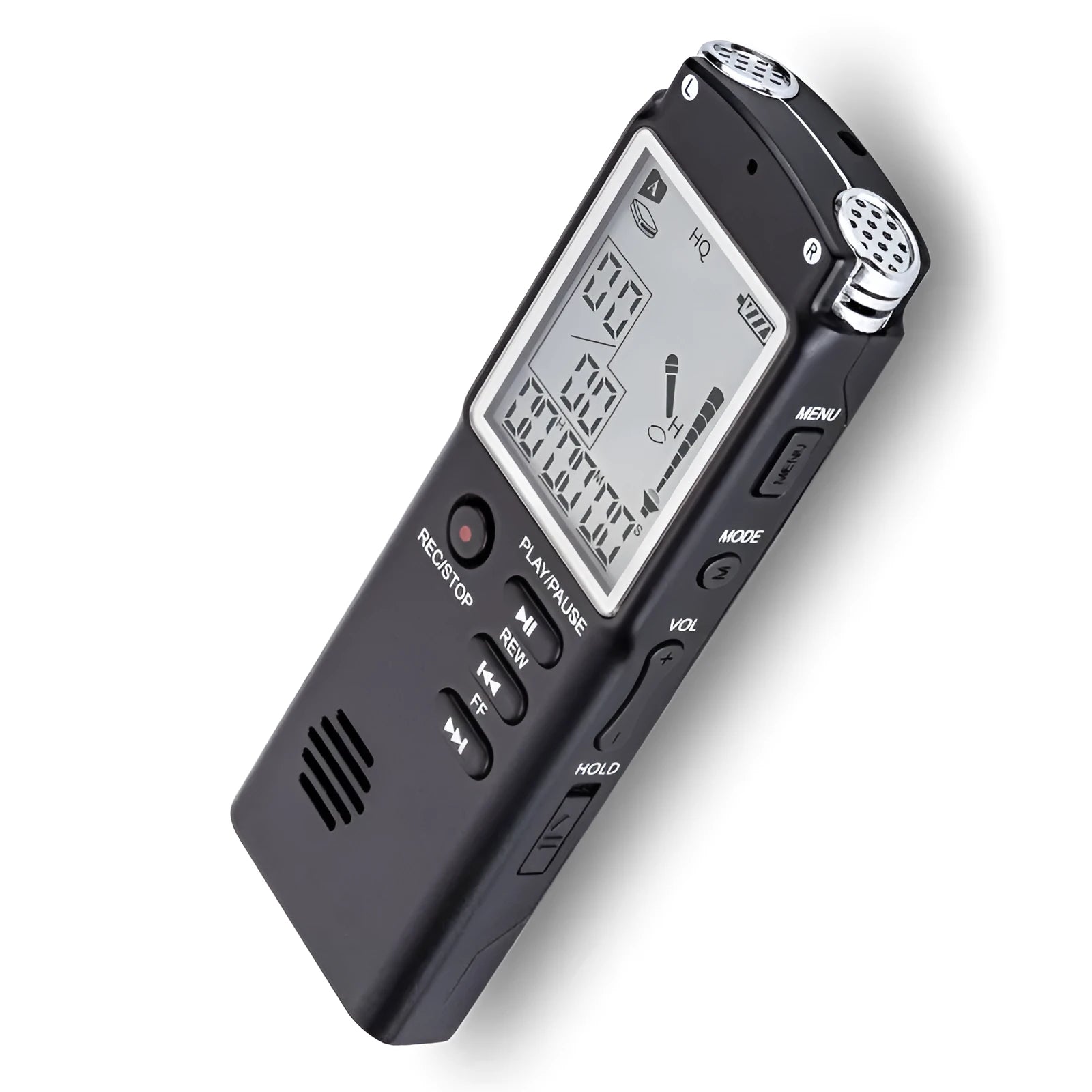 Original USB professional digital voice recorder with external microphone port on a compact black body.