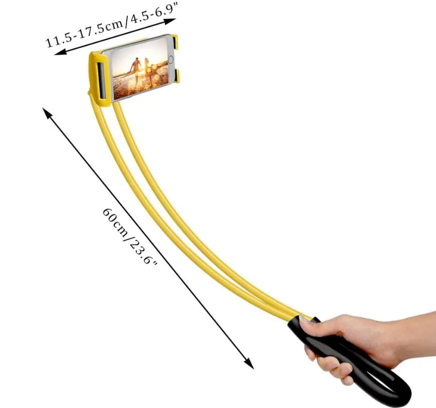 360 degree rotatable plastic and foam phone holder stand in black color for universal smartphones