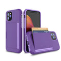 iPhone 11 protective case in TPU+PC material showing black, red, pink, dark blue, blue, and purple colour options