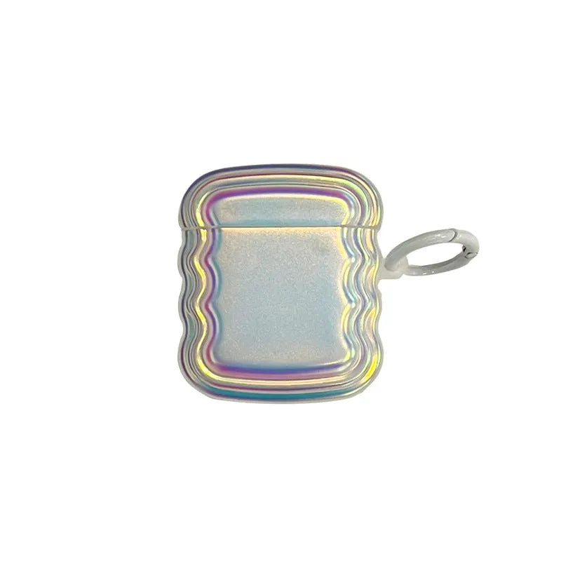 Silicone protective case for AirPods with a magic laser and ring etched design on the front.