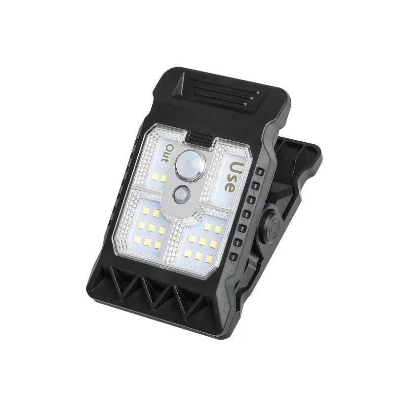 Intelligent induction clip lamp with motion sensor and compact 11.2x7.6cm waterproof design