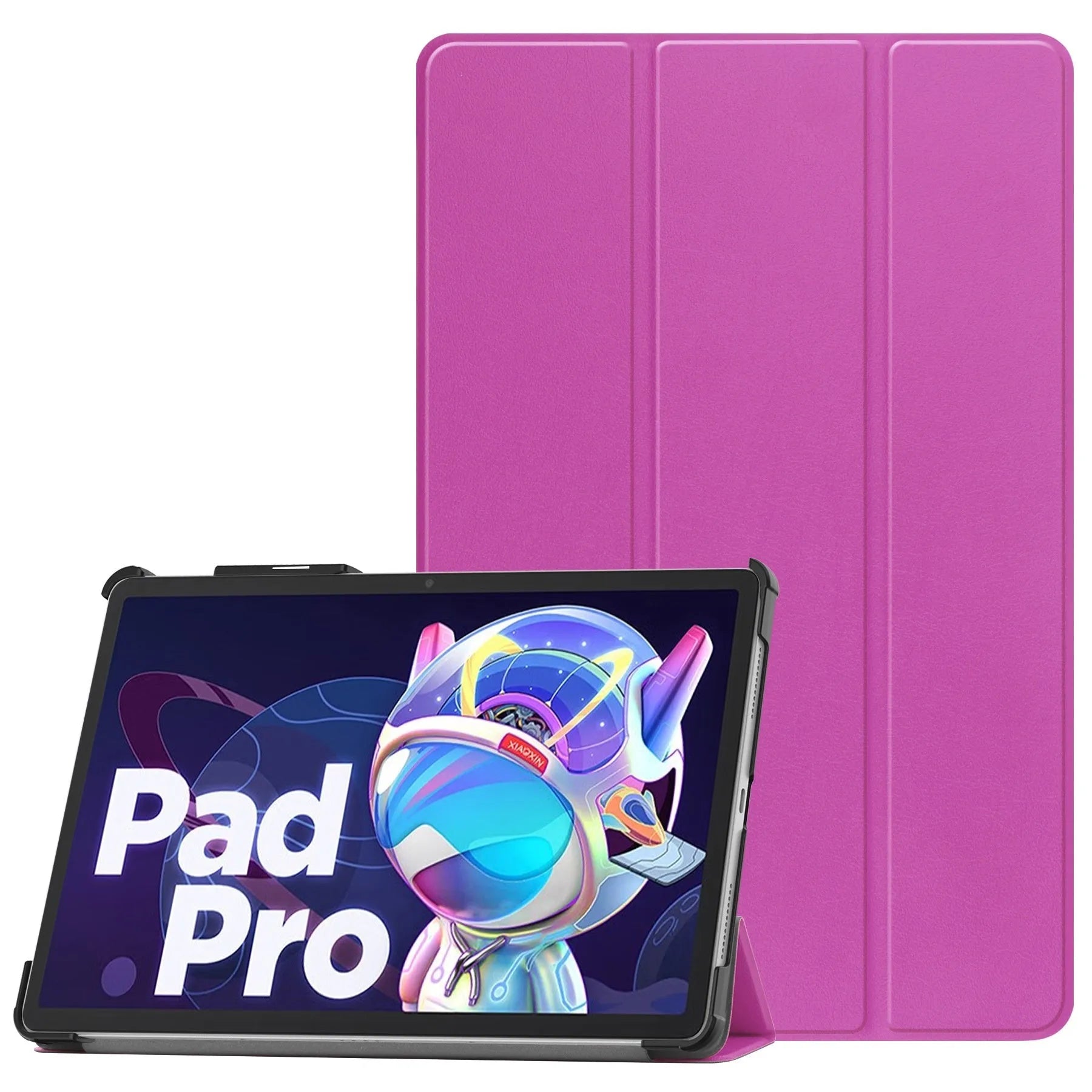 Lenovo Tab P12 tablet protective case in apricot colour with a three-fold stand opened