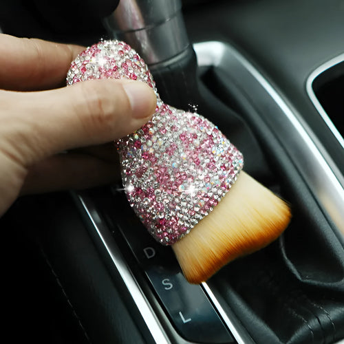 Car interior soft brush for dust removal in PVC material measuring 10cm length