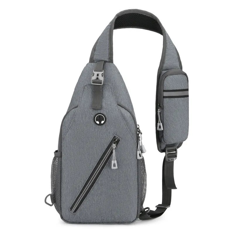 Multifunctional men's shoulder crossbody bag in hard-wearing oxford cloth, large capacity, multiple colour options
