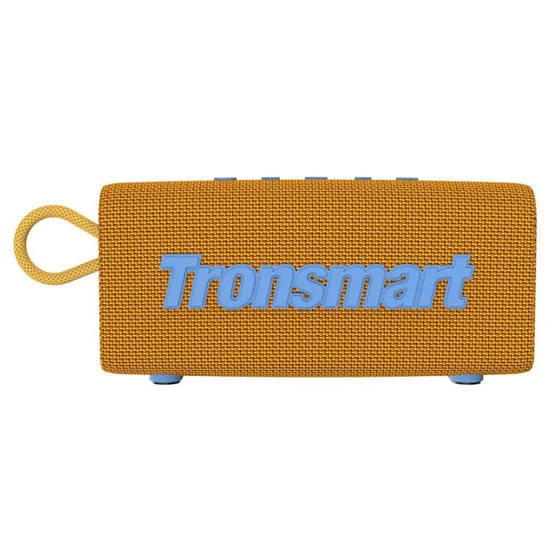 Portable waterproof Bluetooth speaker in multiple colour options including camouflage, black, blue, and orange.