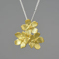 Myosotis Sylvatica sterling silver floral pendant with pastoral style design