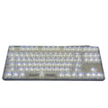 Large transparent plastic key cap set with 132 keys for mechanical keyboard replacement