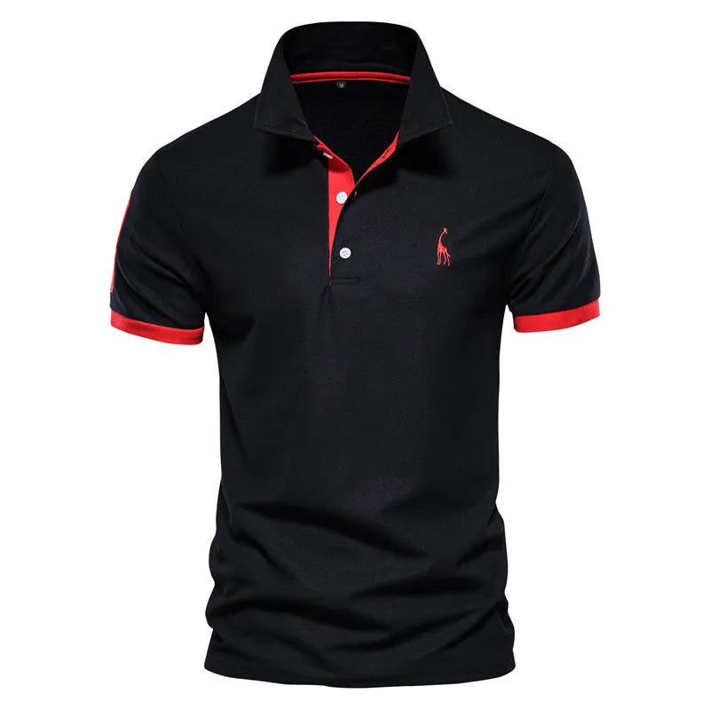 Men's slim fit T-shirt with embroidered deer design in multiple colour options