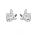 Women's 925 silver butterfly ear studs with electroplated gold or white gold colour finishes