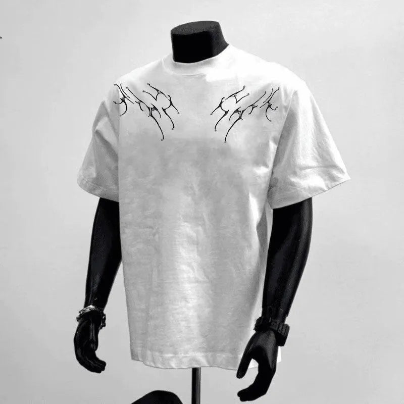 Men's loose fit pure cotton short sleeve t-shirt in white and black colours