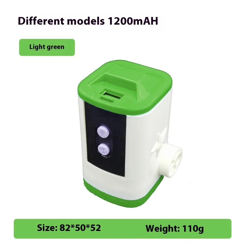 Camping multi-function pump with lighting and SOS in light sand colour, Type-C interface