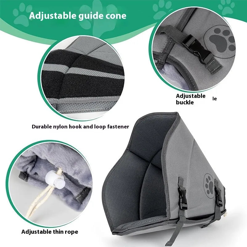 Adjustable polyester pet sterilization collar shown in single-layer and double-layer styles.