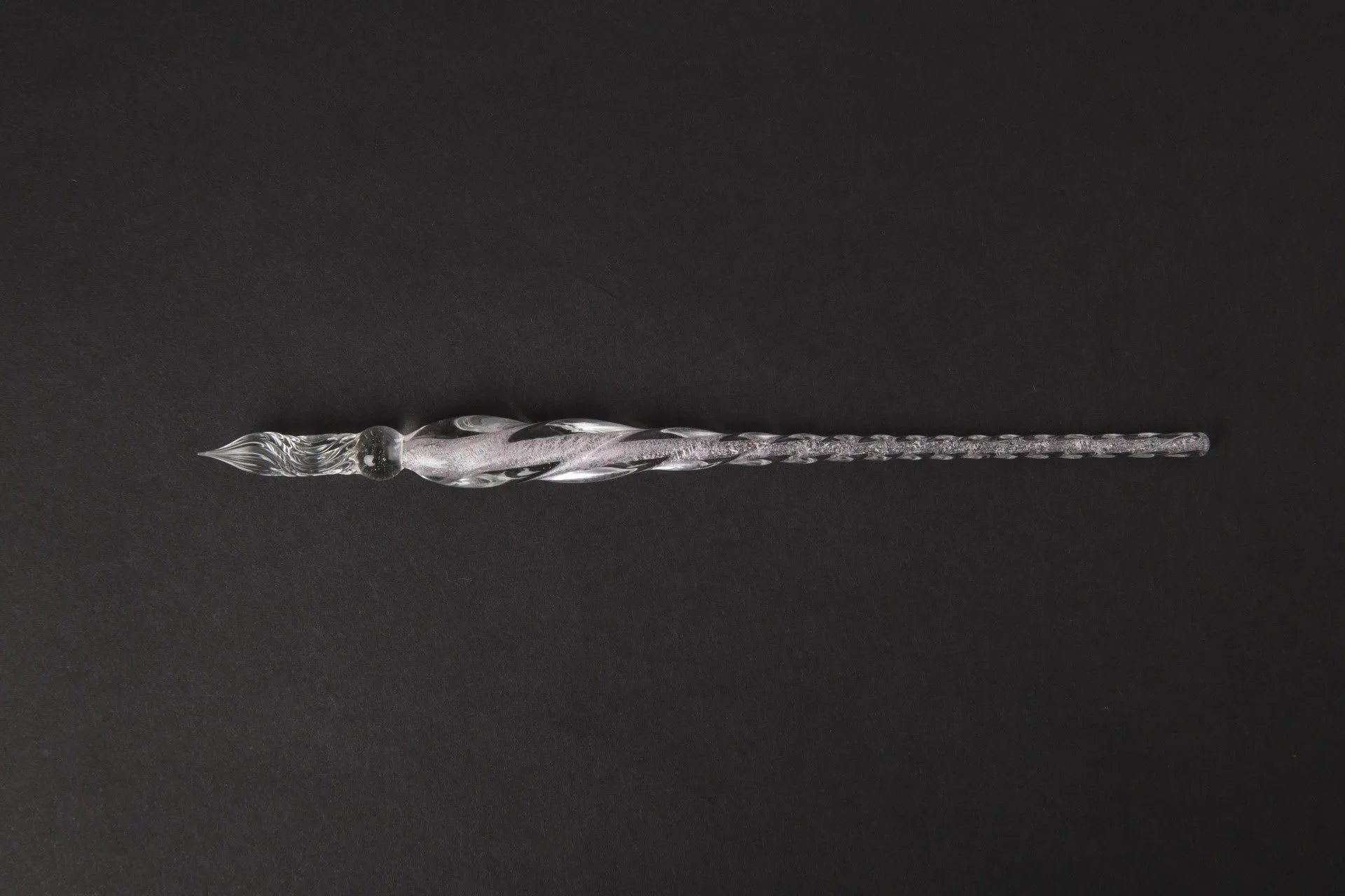 Glass crystal pen with coloured glaze dip art decoration in abstract modern design