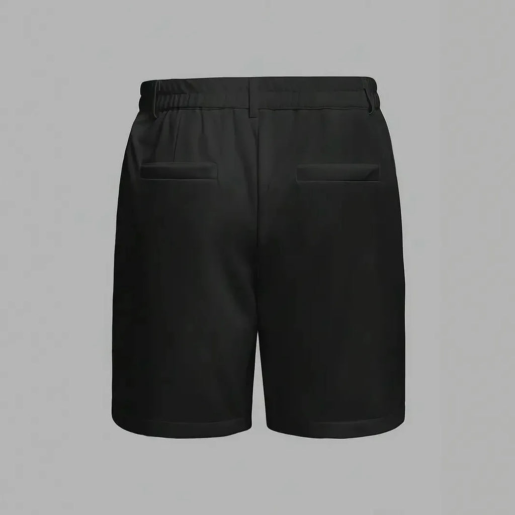 Men's solid colour cotton blend sports shorts with straight leg Korean style design