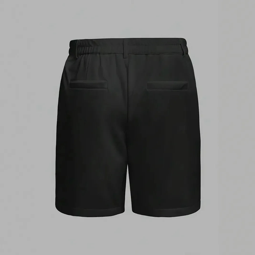 Men's solid colour cotton blend sports shorts with straight leg Korean style design