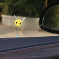 Soft fur ball bee car decoration measuring 3x3 centimetres with cartoon design