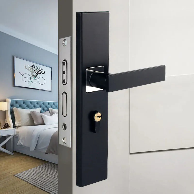 Aluminium alloy split magnetic door lock handle for timber doors