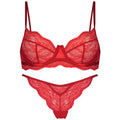 Women's black French bra suit bikini set with double shoulder straps, shown front on