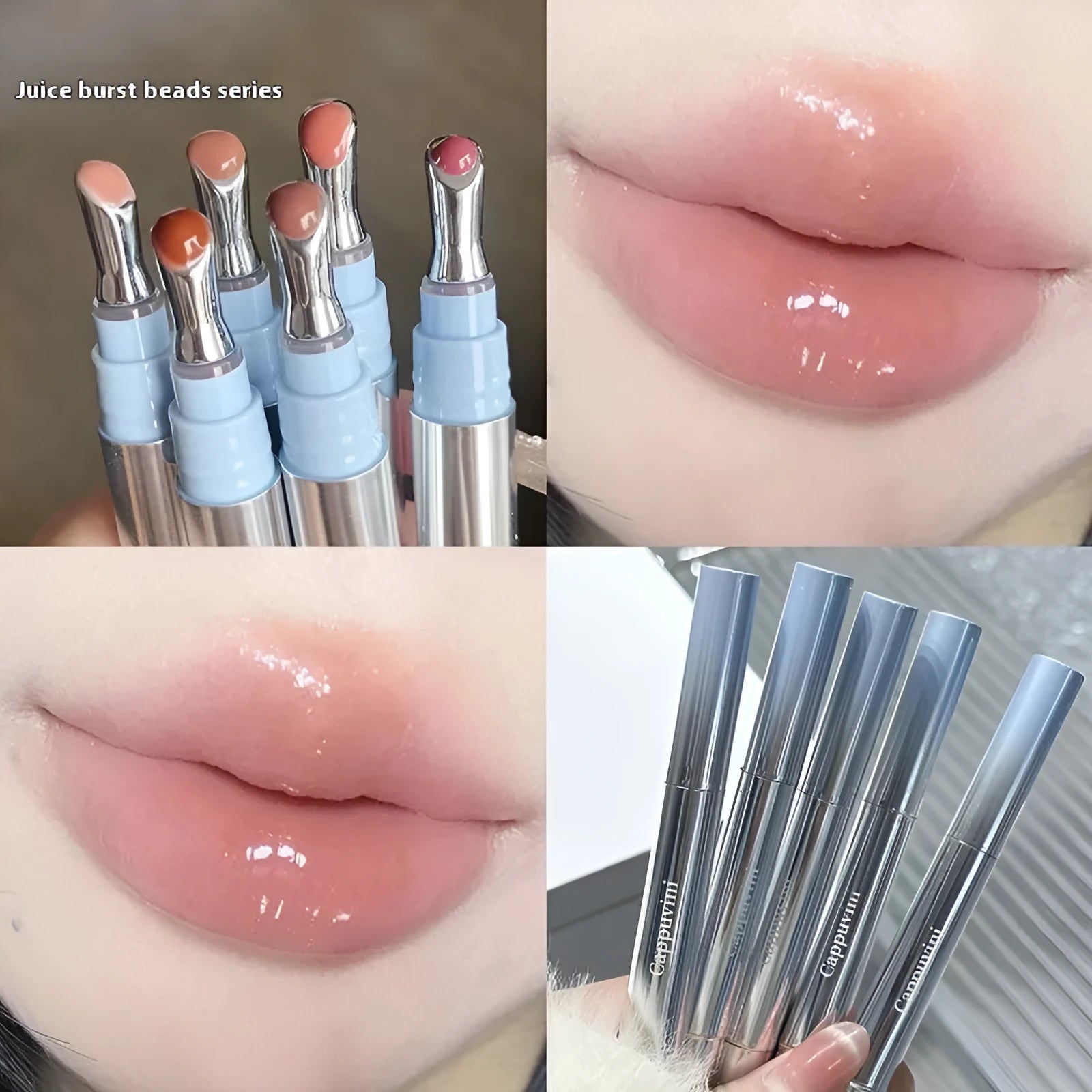 Mirror Water Light Lipstick in six colours including Almond Ice and Raspberry Ice