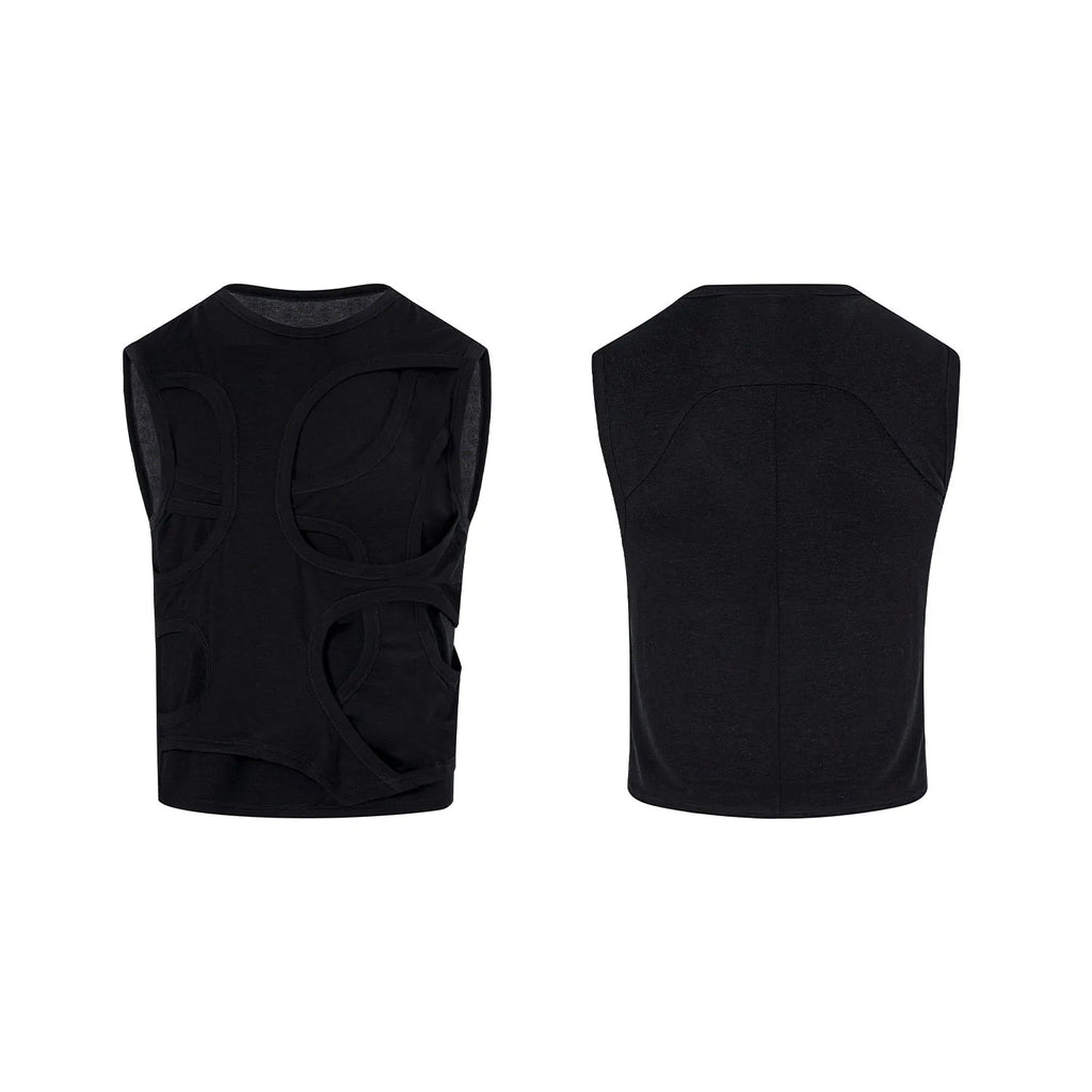 Men's solid colour lyocell vest tank top in black or grey on hanger