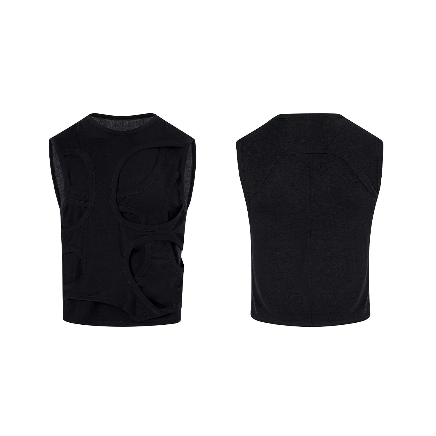 Men's solid colour lyocell vest tank top in black or grey on hanger