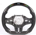 Black carbon fibre LED sports steering wheel for BMW X3 and X5 models