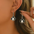 Silver retro fashion earrings with electroplated finish and fashion OL style for women