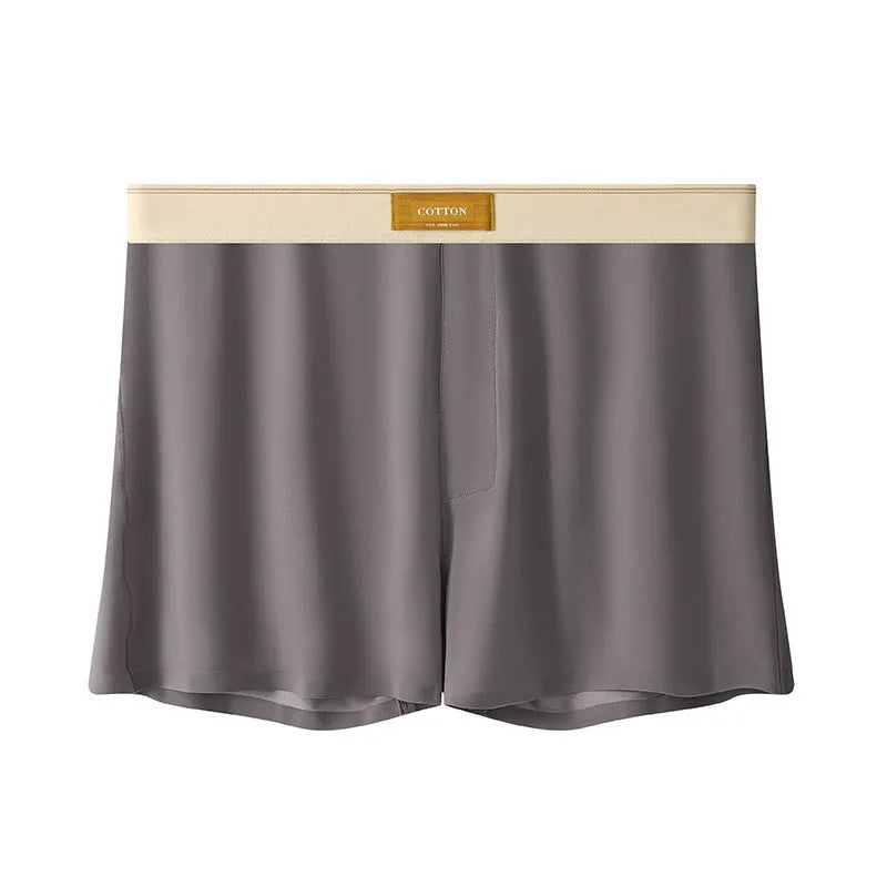 Men's loose-fit ice silk underwear in a solid colour on a mid-waist.