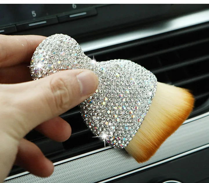 Car interior soft brush for dust removal in PVC material measuring 10cm length