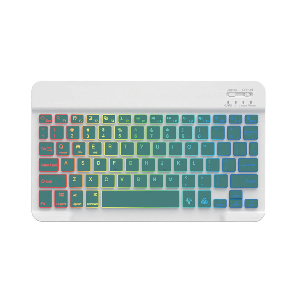 10-inch wireless Bluetooth keyboard with colourful LED backlighting for tablets