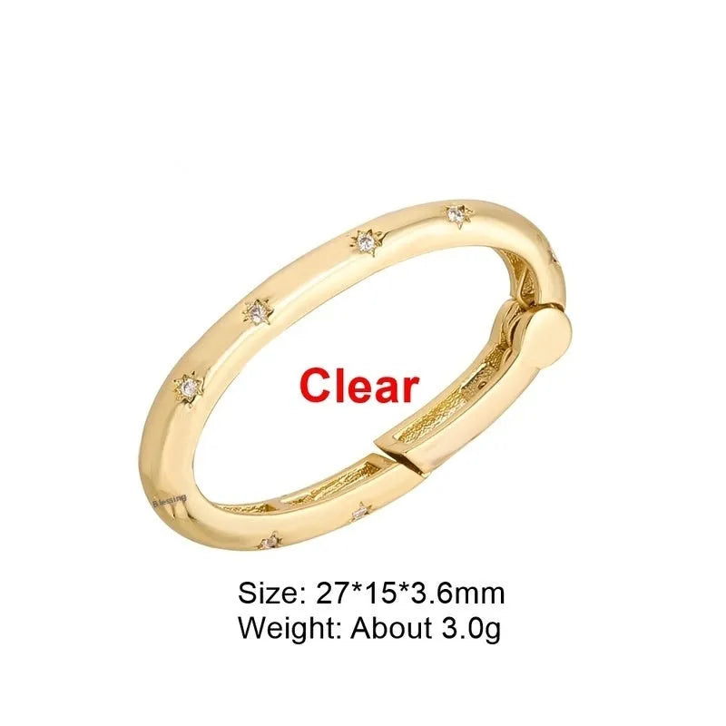 Copper climbing heart button with micro zircon inlay and gold electroplating