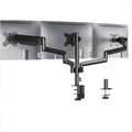 Black aluminium alloy three-arm gas spring monitor mounting arm for 27-inch screens