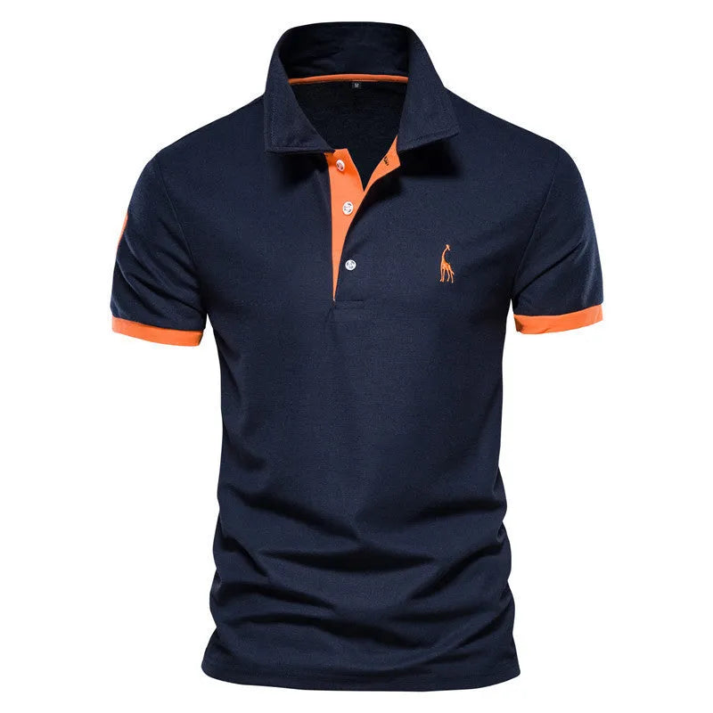 Men's slim fit T-shirt with embroidered deer design in multiple colour options