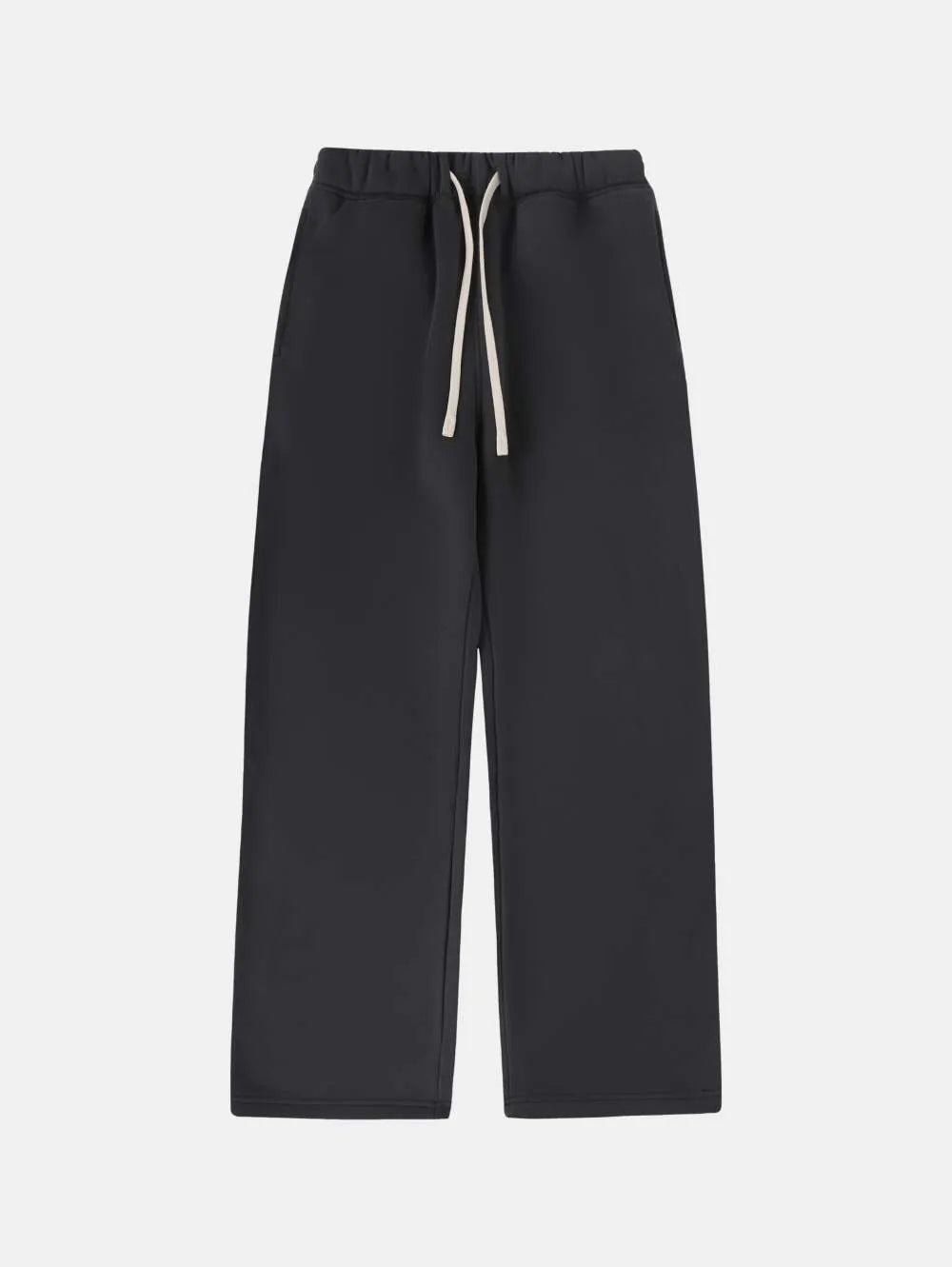 Men's fleece-lined sweatpants with elastic drawstring waist in loose fit design