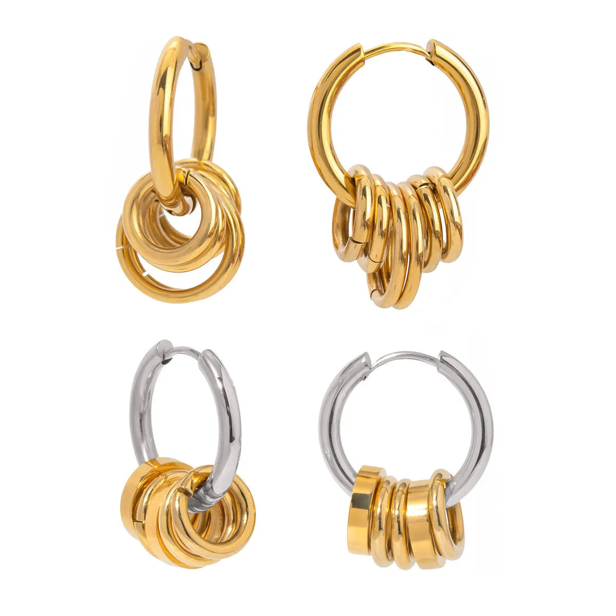 Stainless steel electroplated earrings in contemporary ins style for unisex wear