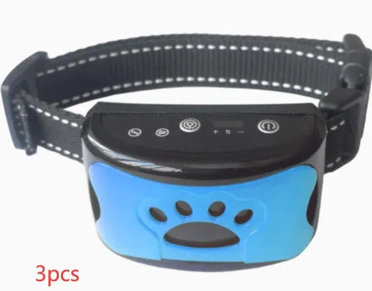 Waterproof rechargeable dog training collar with remote control in black colour, adjustable 6-35cm neck strap