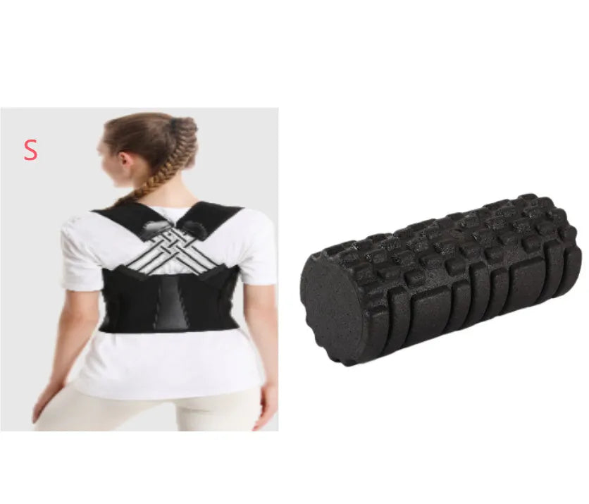 Hollow black EPP foam roller 33x14cm on flat surface for Pilates and balance exercises