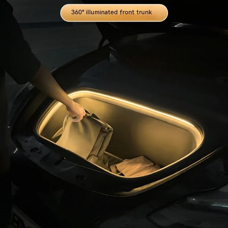 Tesla Model 3 Model Y front console ambient light kit with soft silicone light bar in choice of three colours