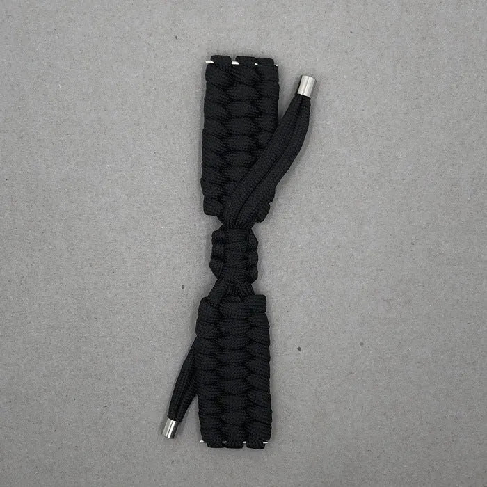 Paracord braided smart watch strap in black and white for Apple Watch and Samsung Huawei models