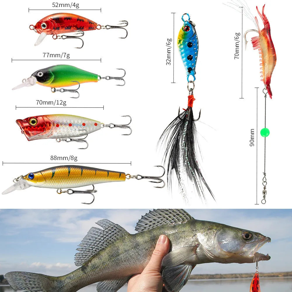 24-piece blind box Christmas fishing set with metal components in 01 style colour