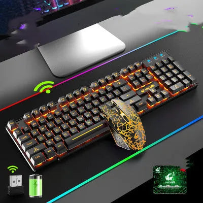 T3 wireless charging keyboard and mouse set with backlit keys and ergonomic design