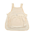 Plush pet carrier apron in beige with adjustable neck strap for small cats and dogs